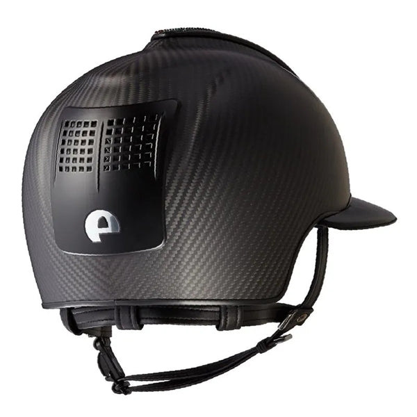 KEP Italia Carbon Helmet E-Light Matte Black / Black Leather Inserts - Swarovski Italian Flag - Polo - Equine Helmets - 3 Inserts / M 51cm-3 Inserts / M 52cm-3 Inserts / M 53cm-3 Inserts / M 54cm-3 Inserts / M 55cm