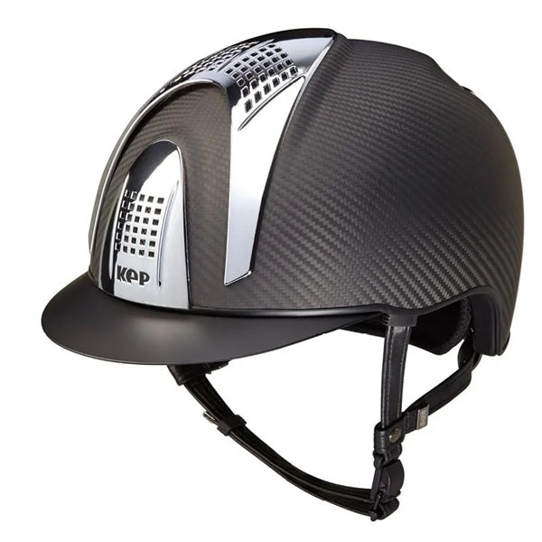 KEP Italia Carbon Helmet E-Light Matte Black / Silver Inserts - Equine Helmets - 3 Inserts / M 51cm-3 Inserts / M 52cm-3 Inserts / M 53cm-3 Inserts / M 54cm-3 Inserts / M 55cm