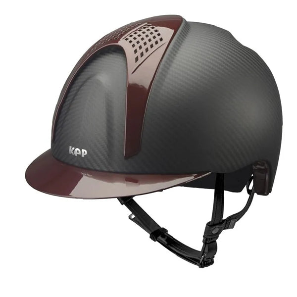 KEP Italia Carbon Helmet E-Light Matte / Metal Bordeaux Inserts - Equine Helmets - 2 Inserts / M 51cm-2 Inserts / M 52cm-2 Inserts / M 53cm-2 Inserts / M 54cm-2 Inserts / M 55cm