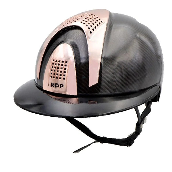KEP Italia Carbon Helmet E-Light Shine Black / Rose Gold Inserts - Polo - Equine Helmets - 3 Inserts / M 51cm-3 Inserts / M 52cm-3 Inserts / M 53cm-3 Inserts / M 54cm-3 Inserts / M 55cm