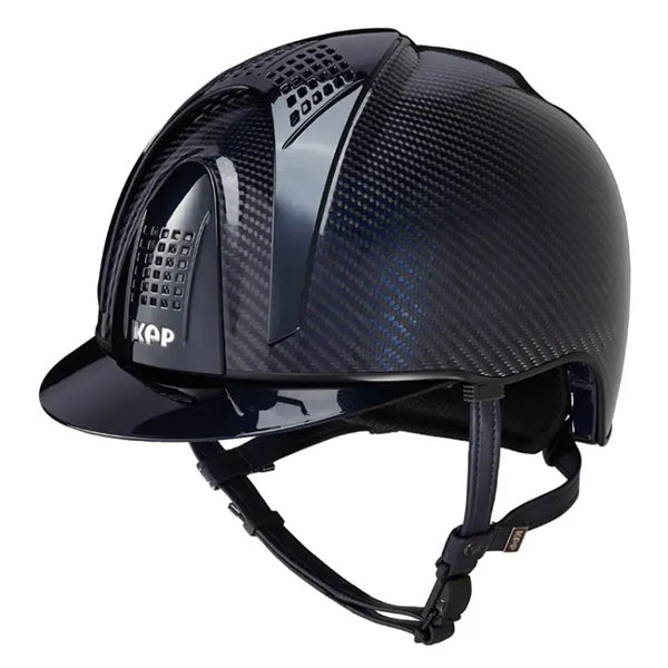 KEP Italia Carbon Helmet E-Light Shine Blue / Metal Blue Inserts - Equine Helmets - 3 Inserts / M 51cm-3 Inserts / M 52cm-3 Inserts / M 53cm-3 Inserts / M 54cm-3 Inserts / M 55cm