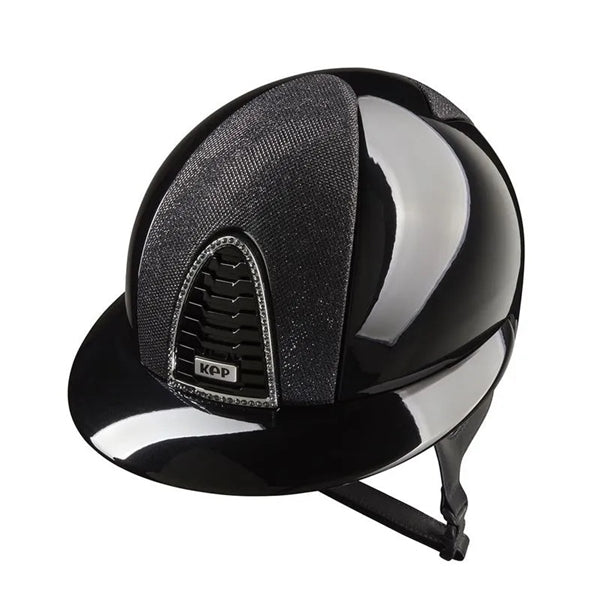 KEP Italia Cromo 2.0 Luminor Collection Shine Black - Polo Visor - Equine Helmets - M 51cm-M 52cm-M 53cm-M 54cm-M 55cm