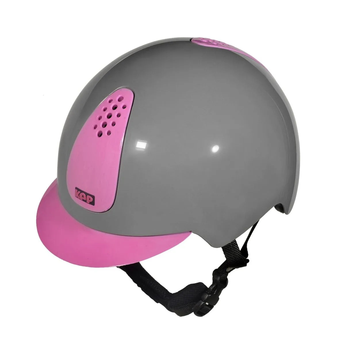 Kep Italia Keppy Kids Helmet - Grey & Pink - Equine Helmets - 49cm-50cm-51cm-52cm-53cm