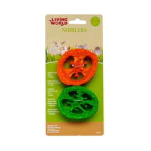 Living World Nibblers Wood Chews Loofah - Small Animal Toys & Hides 