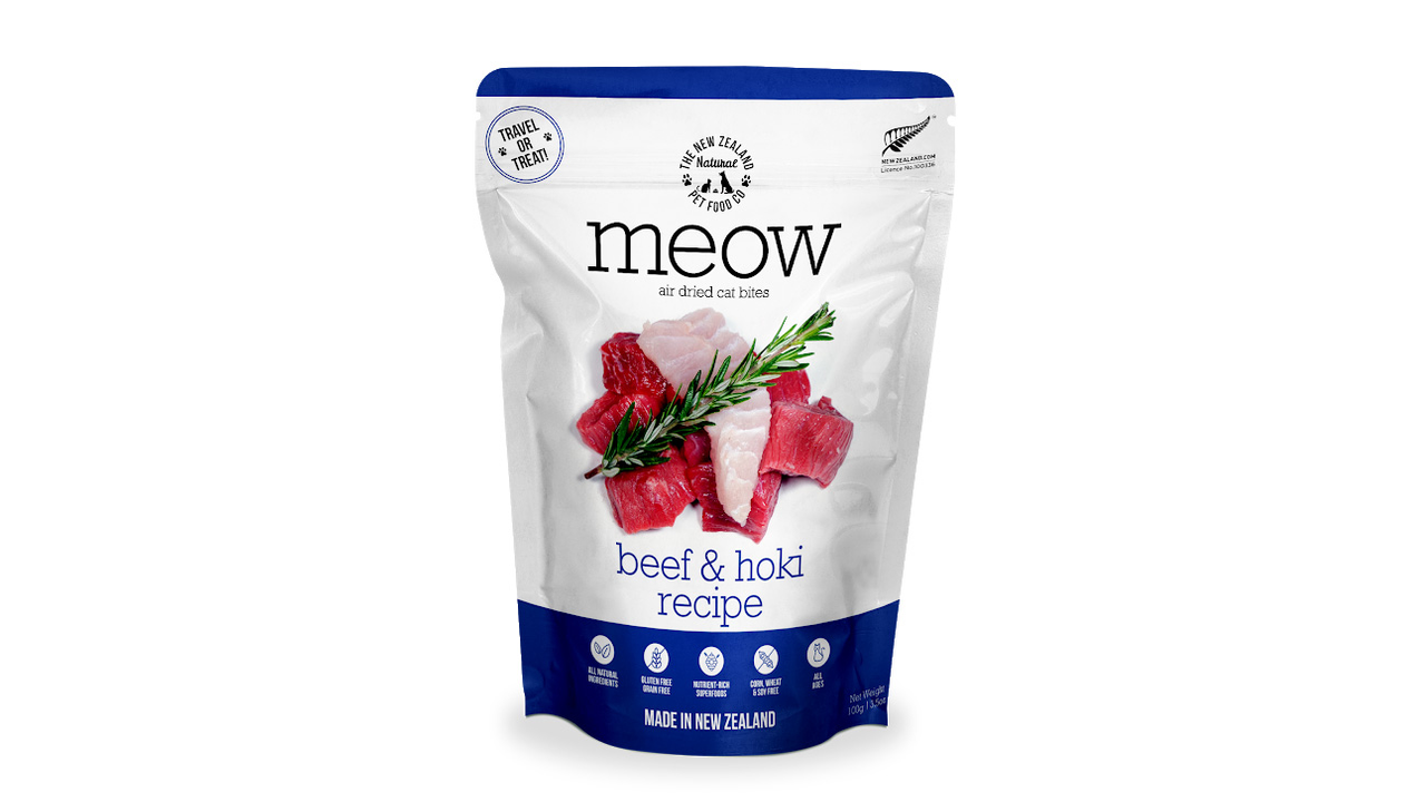 Meow Air Dried Beef & Hoki 100g - Cat Food 