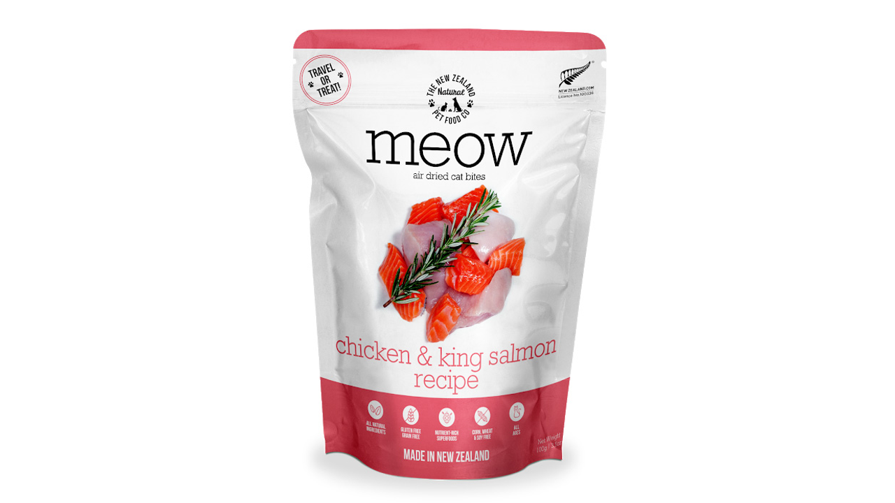 Meow Air Dried Chicken & Salmon 100g - Cat Food 