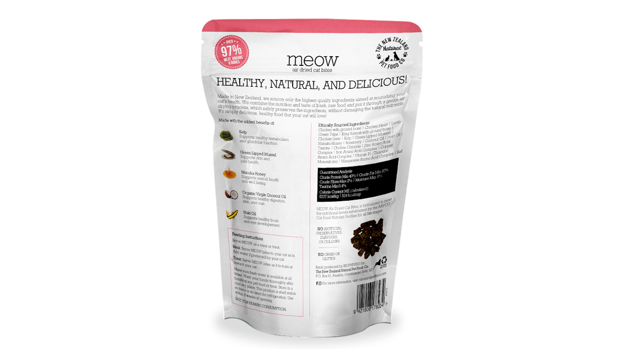 Meow Air Dried Chicken & Salmon 100g - Cat Food 