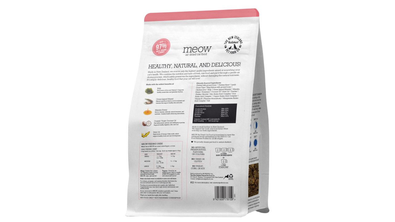 Meow Air Dried Chicken & Salmon 750g - Cat Food 