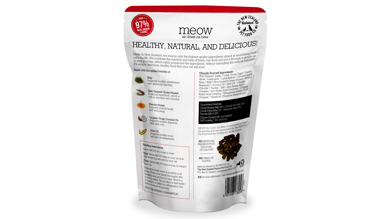 Meow Air Dried Venison 100g - Cat Food 