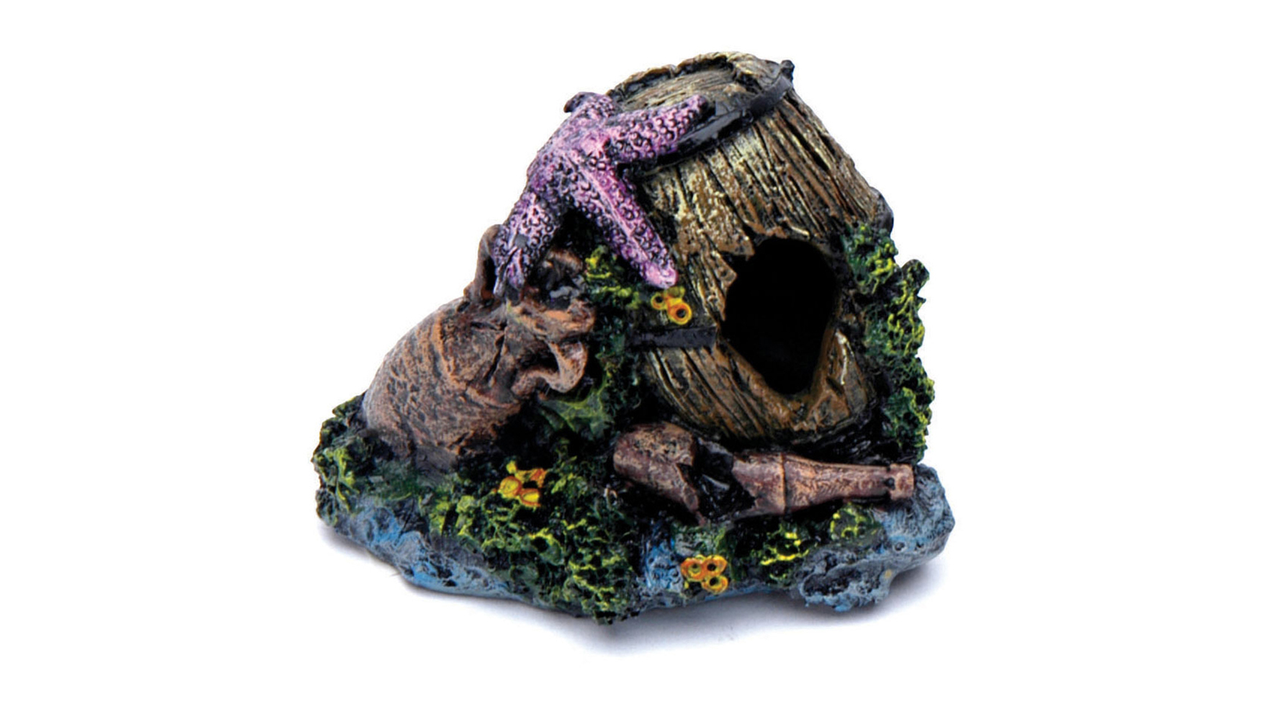 Mini Barrel Ornament - Fish Tank Decorations 