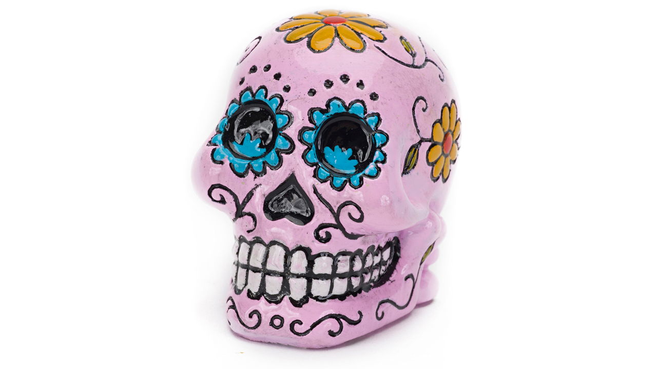 Mini Decorative Sugar Skull Pink - Fish Tank Decorations 