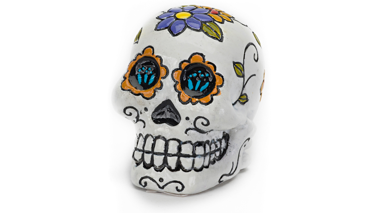 Mini Decorative Sugar Skull White - Fish Tank Decorations 