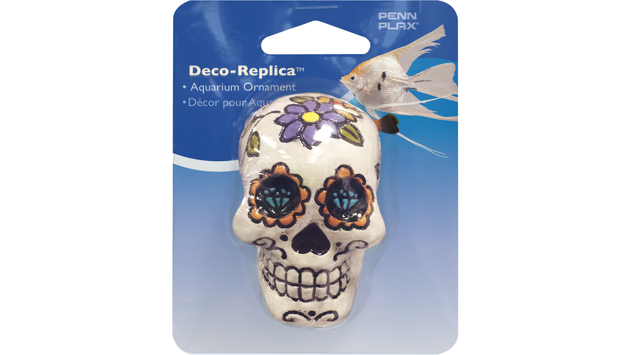 Mini Decorative Sugar Skull White - Fish Tank Decorations 