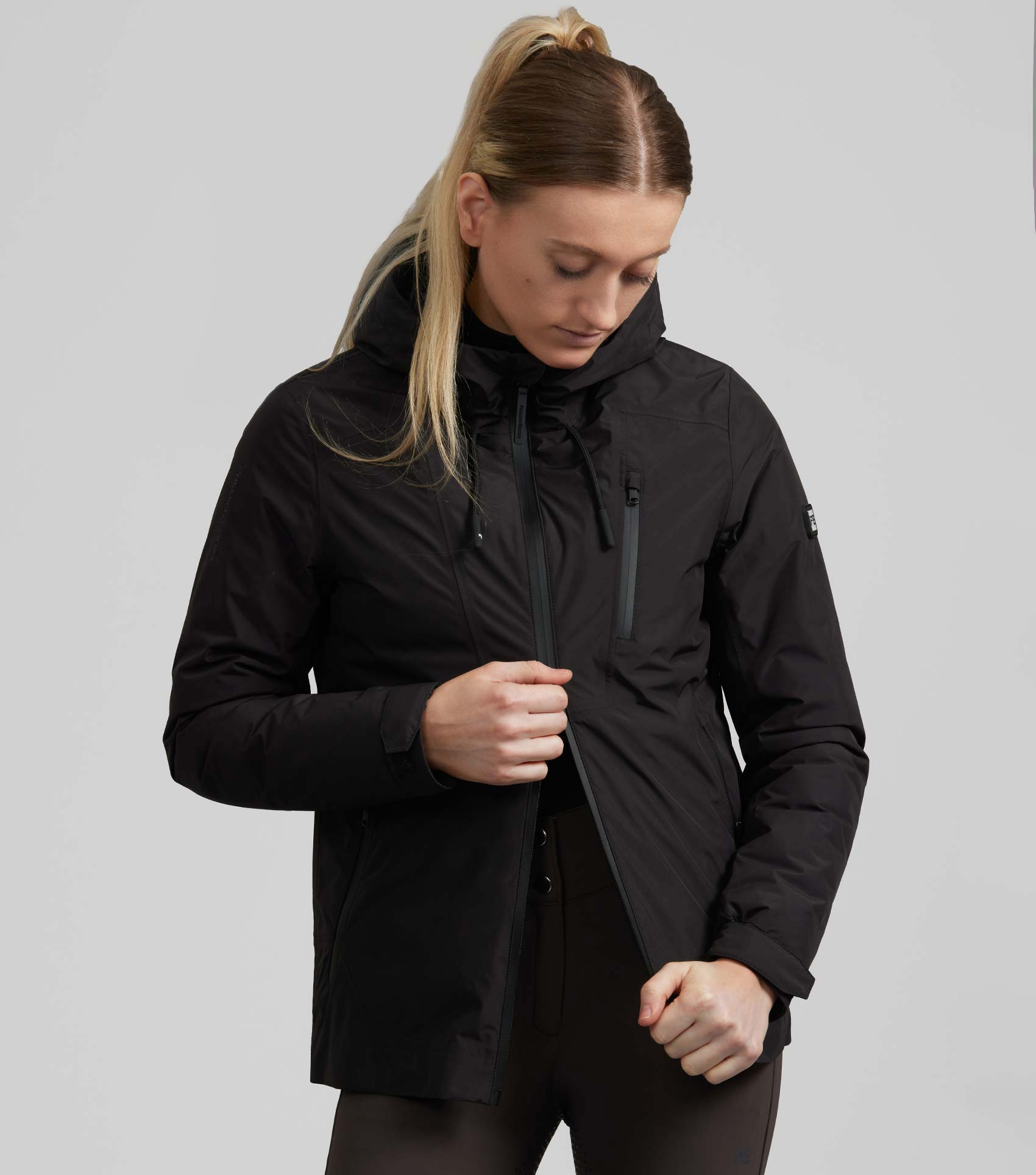 Premier Equine Motet Ladies Waterproof Jacket Graphite Black