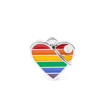 My Family Rainbow Heart Small - Pet I.D Tags 