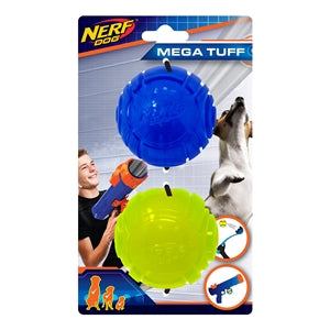 Nerf Sonic Ball TPR Translucent 2 Pack Blue/Green - Dog Toys 