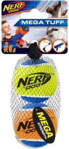 Nerf Tennis Ball Mega Tuff 2 Pack 6.35cm - Dog Toys 