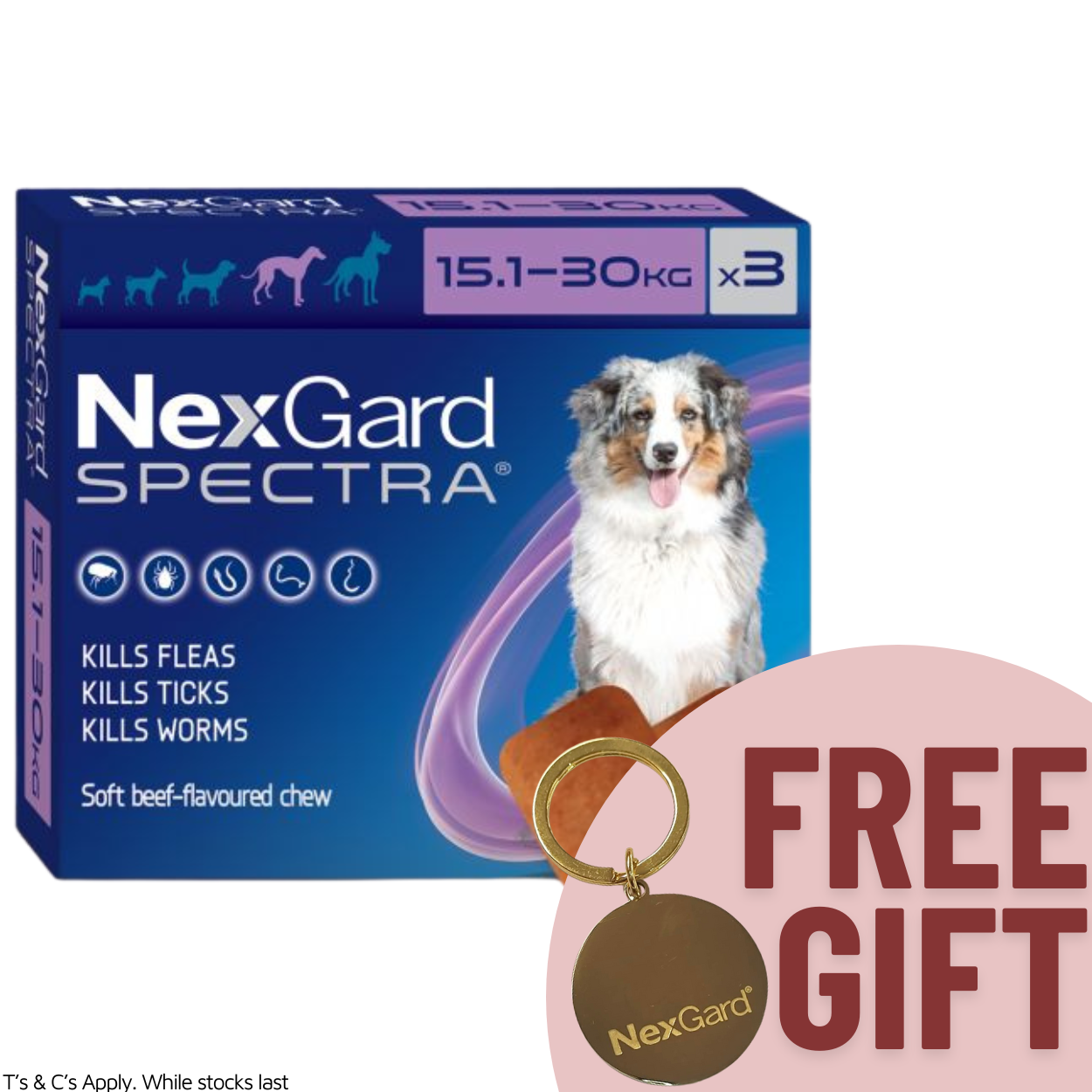 Nexgard Spectra Chewable Dog 15.1-30KG 3 Pack