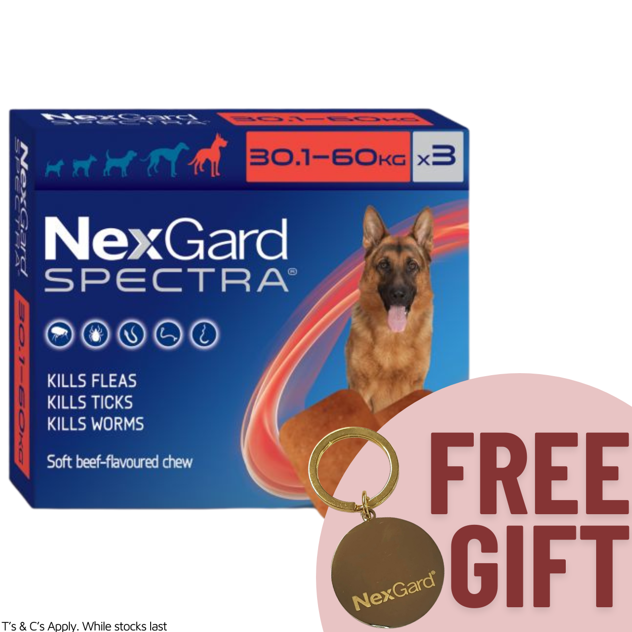 Nexgard Spectra Chewable Dog 30.1-60KG 3 Pack
