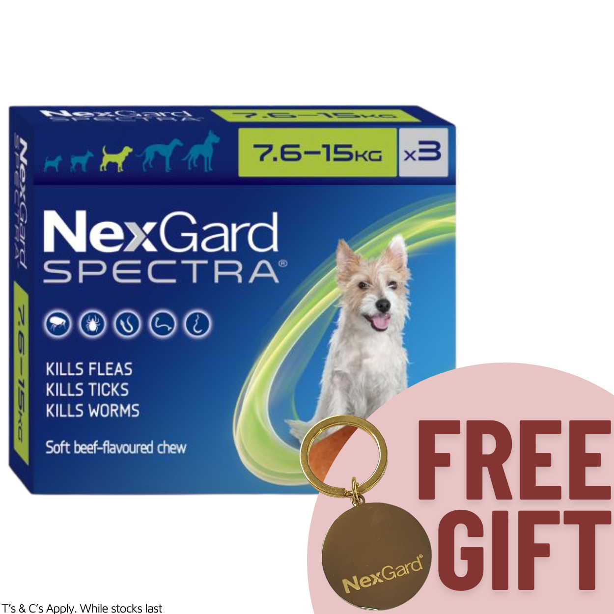 Nexgard Spectra Chewable Dog 7.6-15KG 3 Pack