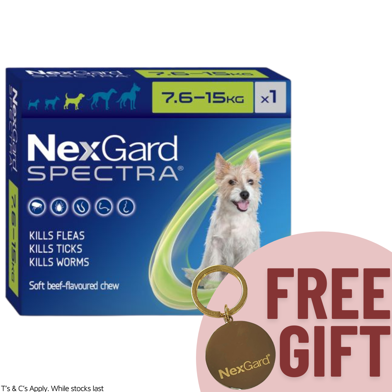 Nexgard Spectra Chewable Dog 7.6-15KG Single