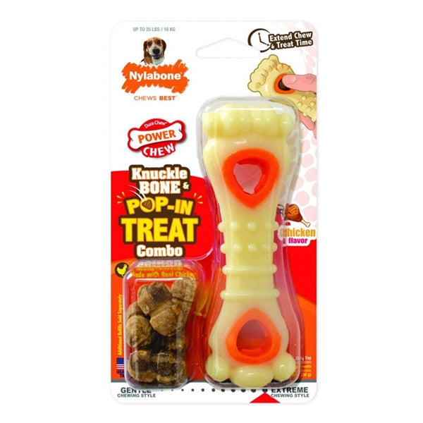 Nylabone Knuckle Bone & Pop-in Treat Combo - Dog Toys 