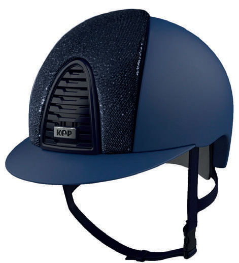 KEP Italia Cromo 2.0 Helmet Matte Blue with Glitter Front Panel Medium - Equine Helmets - Default Title