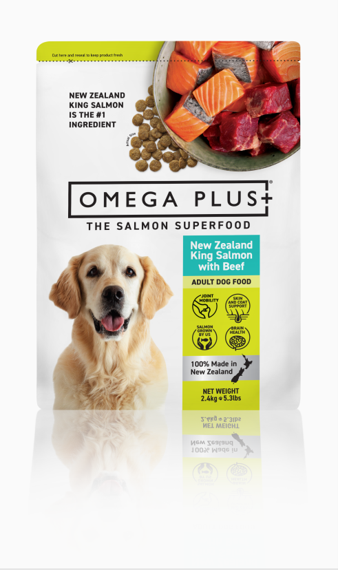 Omega Plus King Salmon & Beef Dry Dog Food 2.4kg - Dog Food 