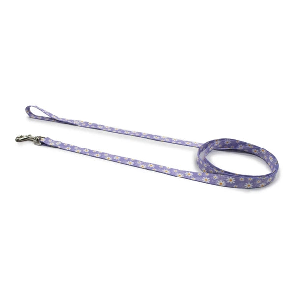 Perri's Daisy Purple Lead - Dog Collars, Leashes & Harnesses 