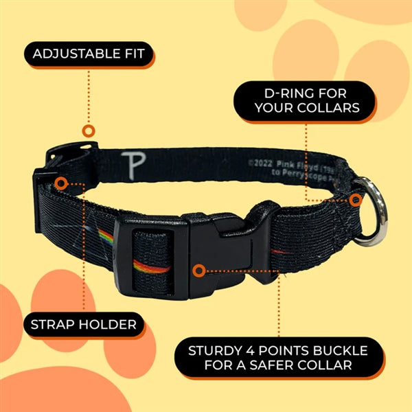 Perri's Pink Floyd Prism Collar - Dog Collars, Leashes & Harnesses 