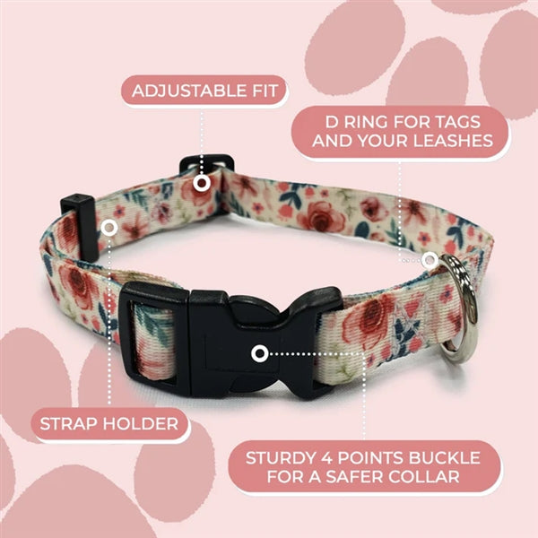 Perri's Spring Floral Collar - Dog Collars, Leashes & Harnesses 