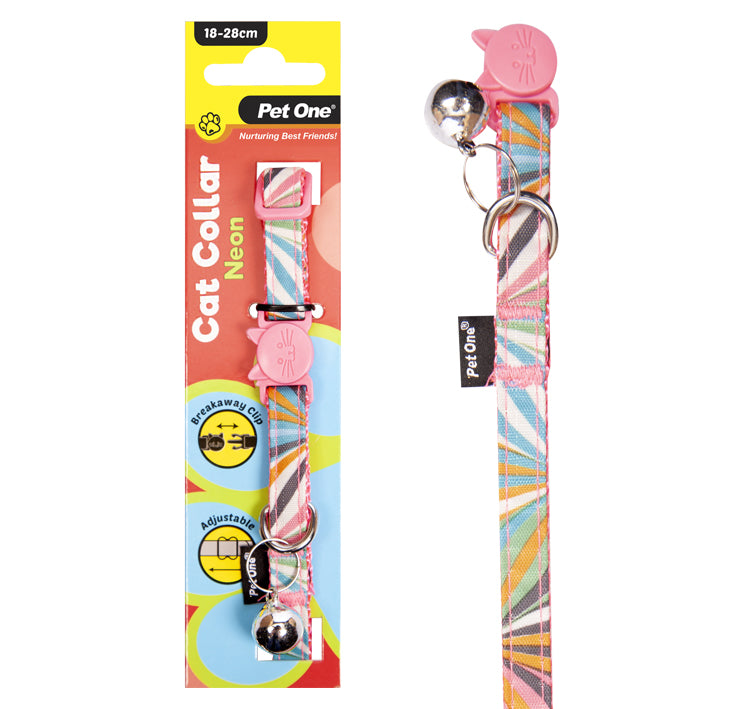 Pet One Cat Collar Neon Pink - Cat Tethering 