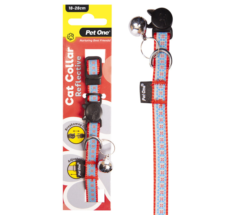 Pet One Cat Collar Reflective Red - Cat Tethering 