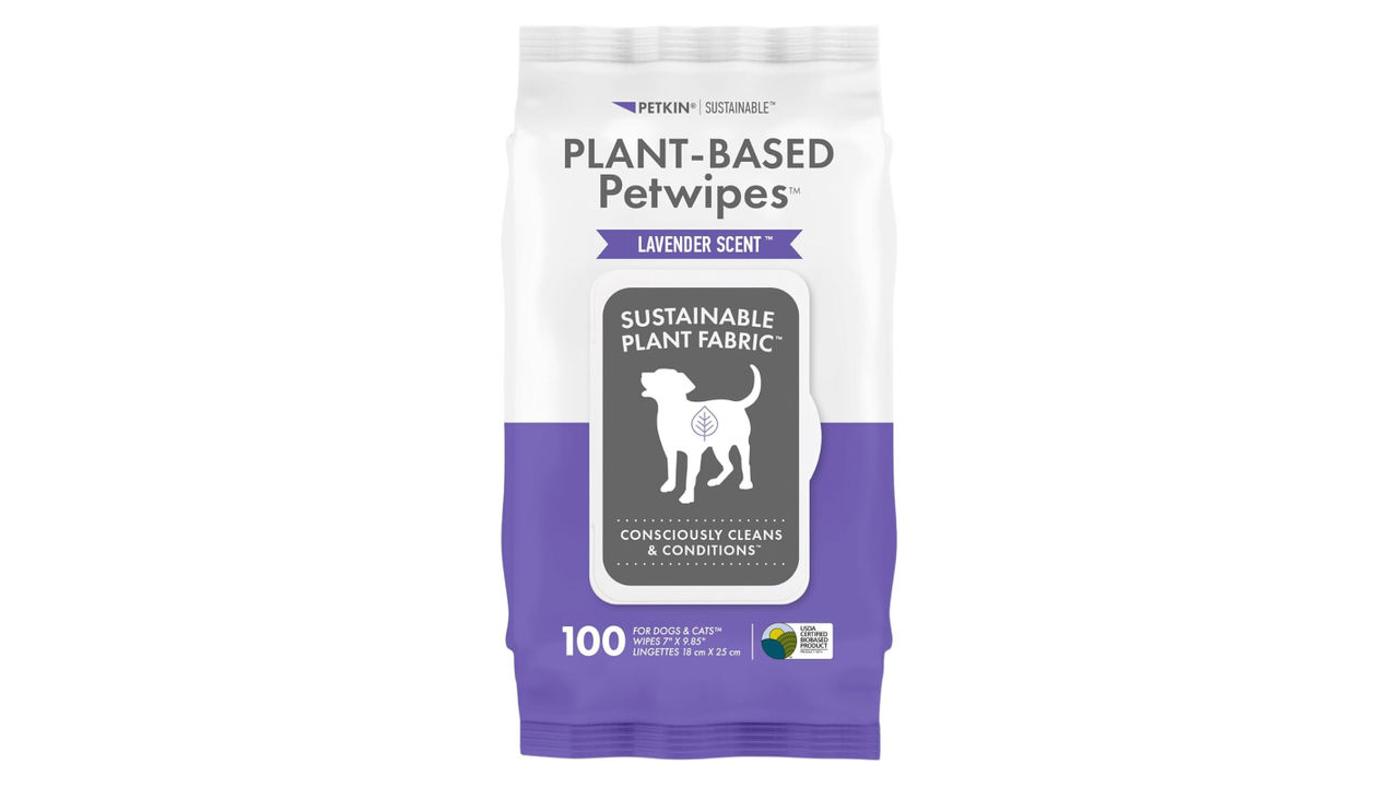 Petkin Plant Based Pet Wipes Lavender 100 Pack - Dog Health & Wellbeing 