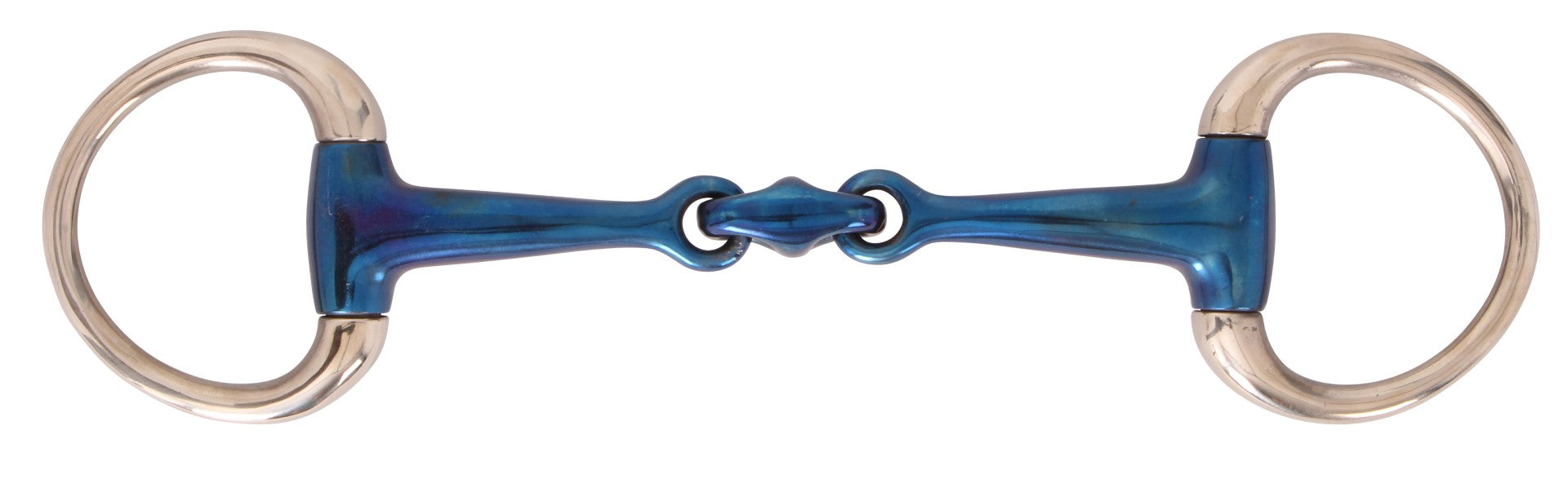 Platinum Blue Steel Small Ring Eggbutt Bit - Equine Horse Wear 