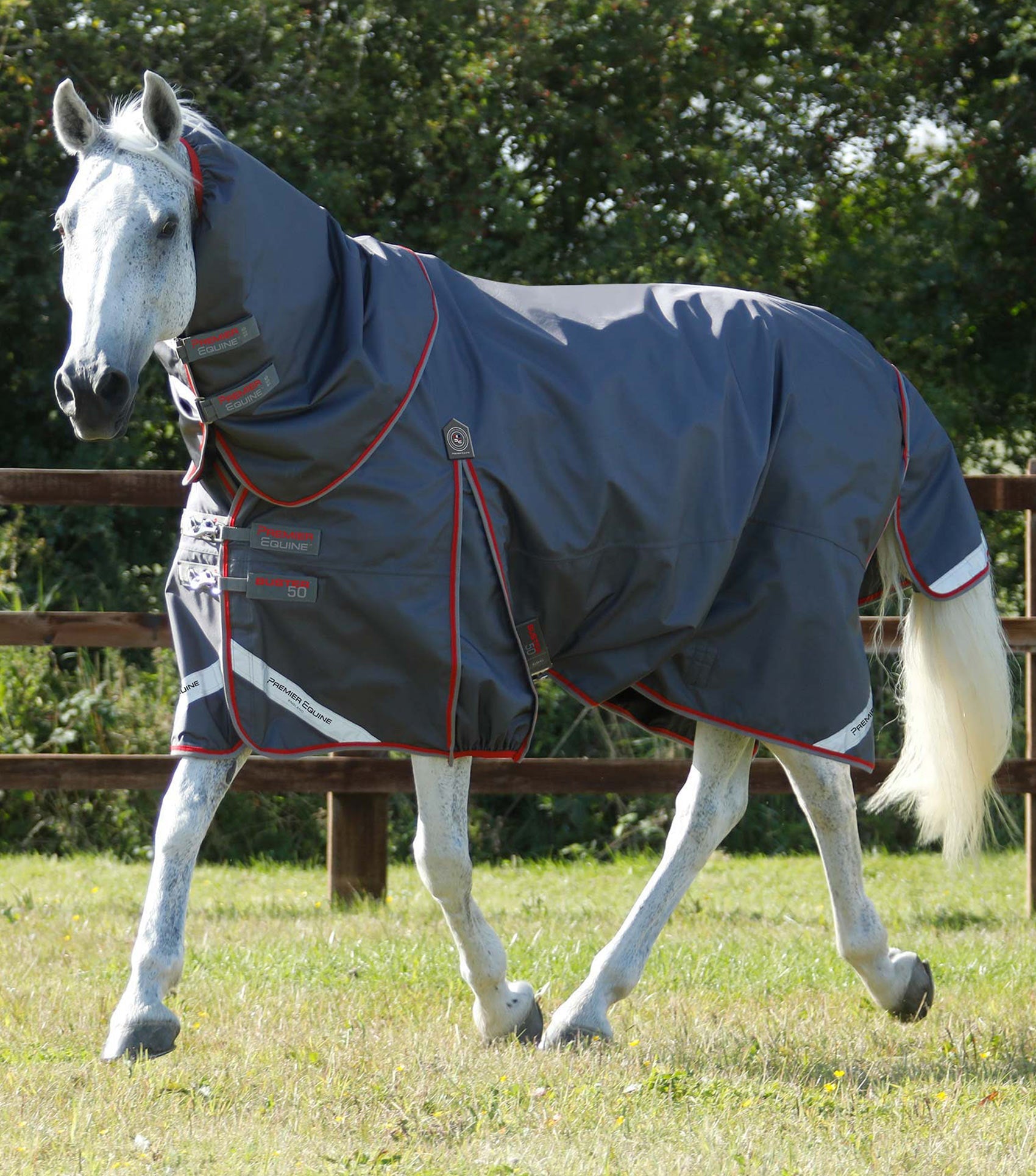 Premier Equine Buster 50g Turnout Rug with Snug-Fit Neck Cover - Equine Horse Wear 