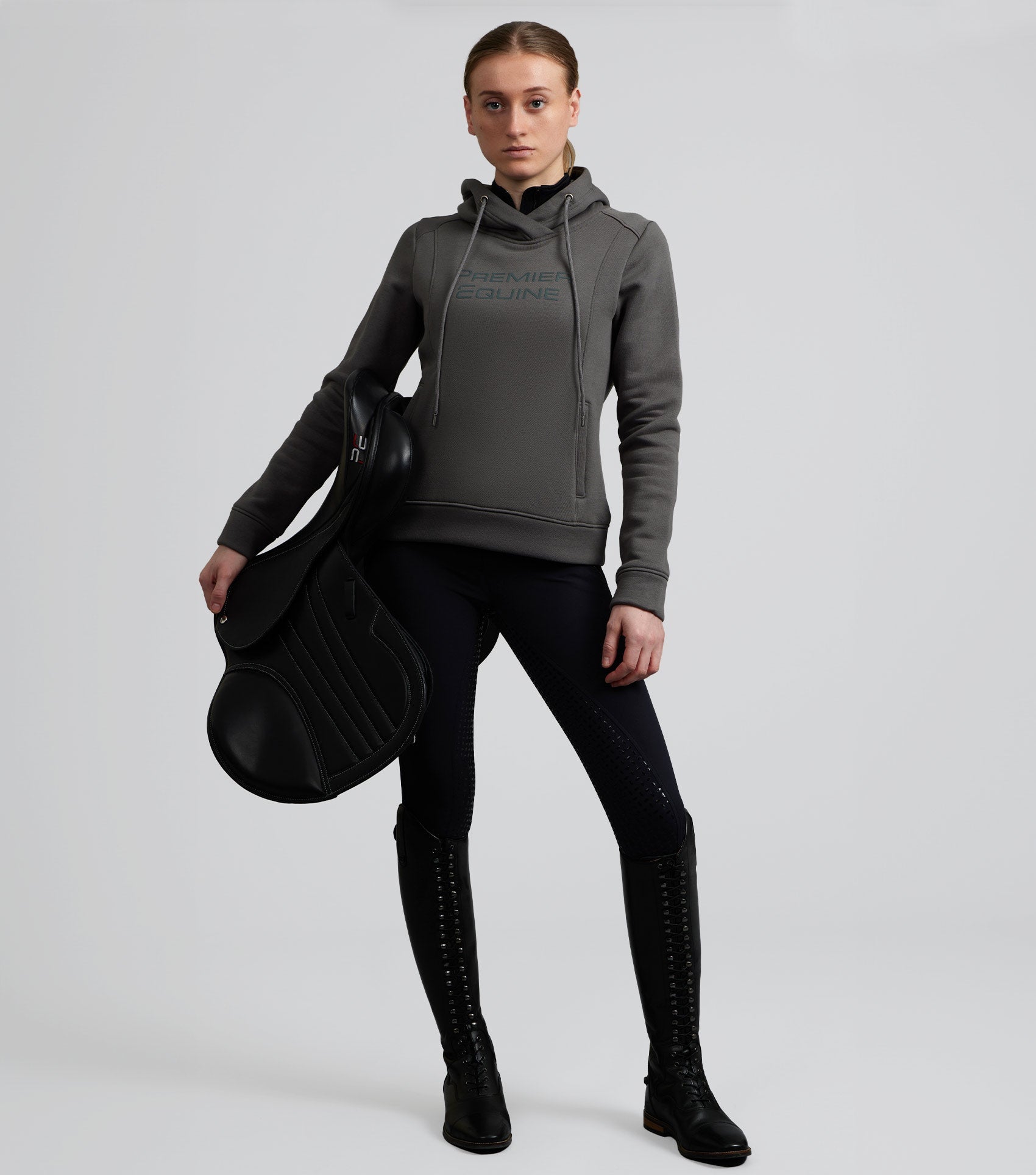 Premier Equine Lucia Ladies Hoodie Grey - Equestrian Shirts & Jackets 