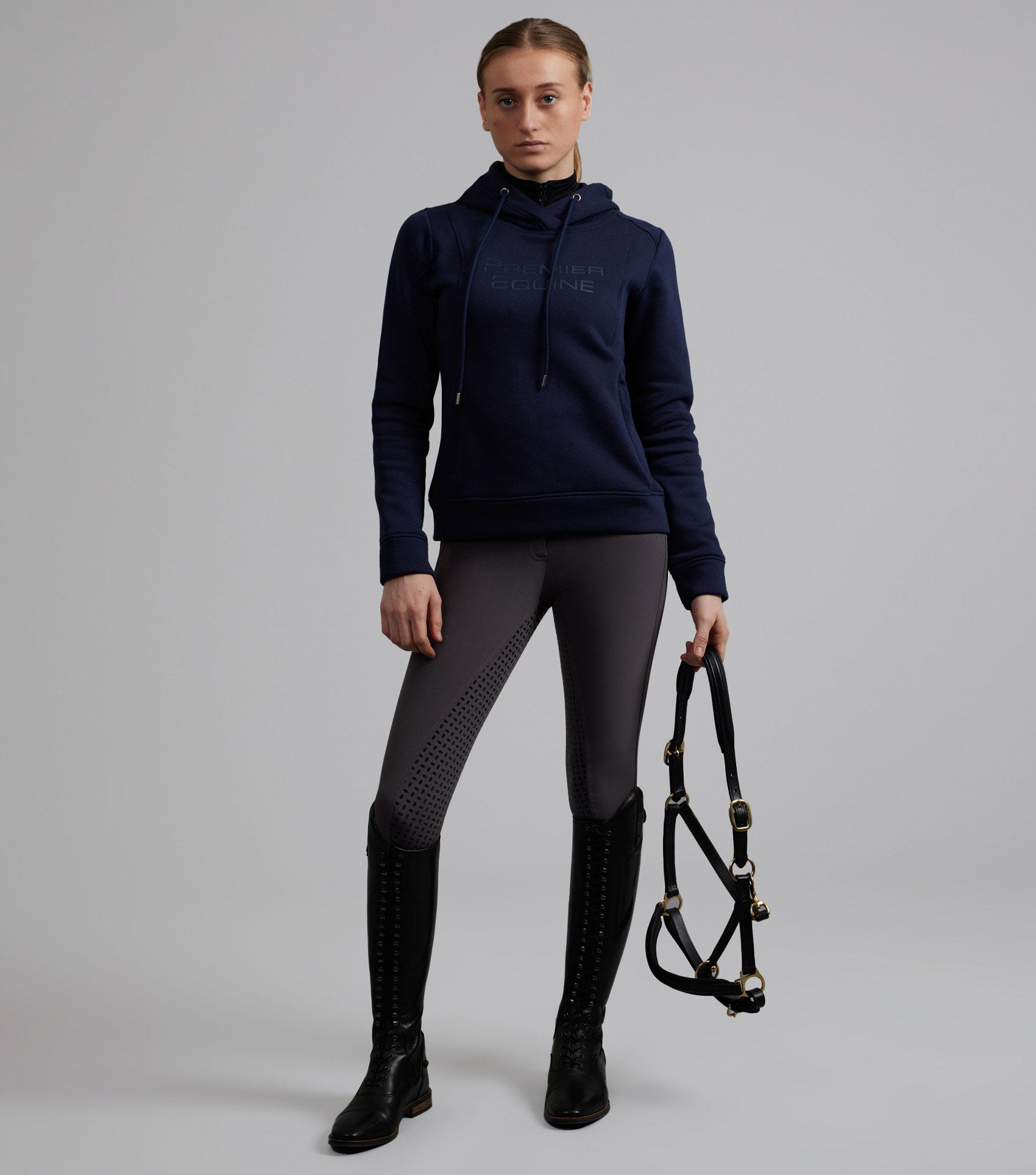 Premier Equine Lucia Ladies Hoodie Navy - Equestrian Shirts & Jackets 