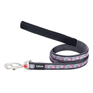 Red Dingo Dog Lead Flamingo Cool Grey - Dog Collars, Leashes & Harnesses 