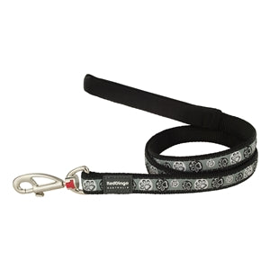 Red Dingo Dog Lead Paw Impressions Black - Dog Collars, Leashes & Harnesses 
