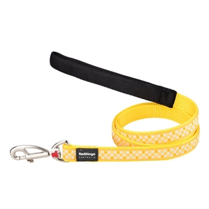 Red Dingo Dog Lead Gingham Yellow