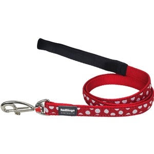 Red Dingo Dog Lead Spots White On Red