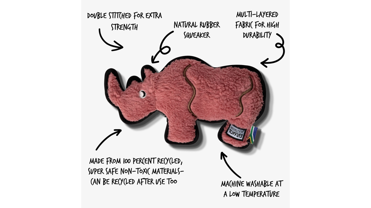 Resploot Tuffles Rhino 30cm - Dog Toys 