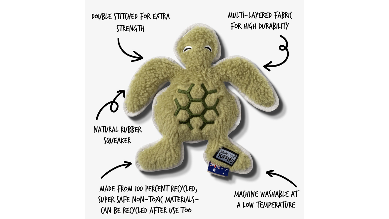 Resploot Tuffles Turtle 26cm - Dog Toys 