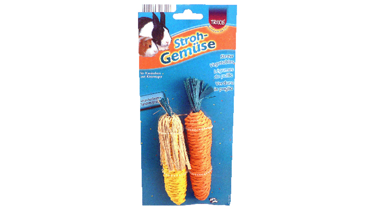 Trixie Straw Carrot & Corn 2 Pack 15cm