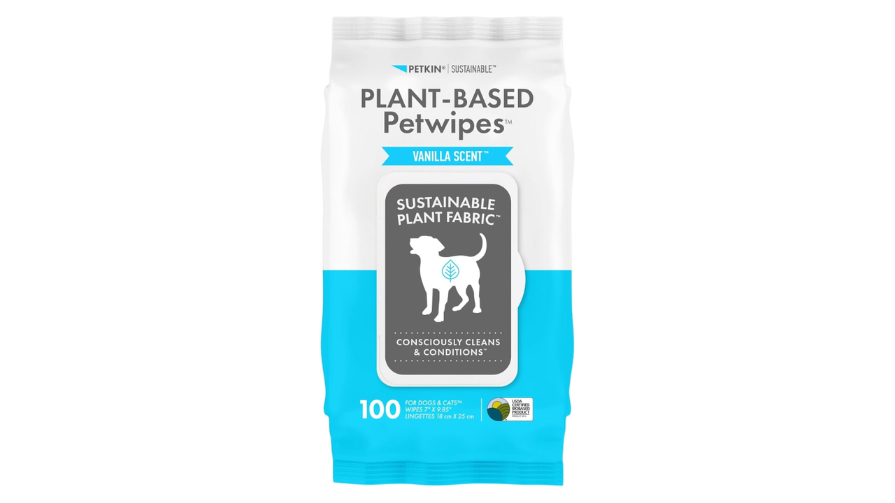 Petkin Plant Based Pet Wipes Vanilla 100 Pack