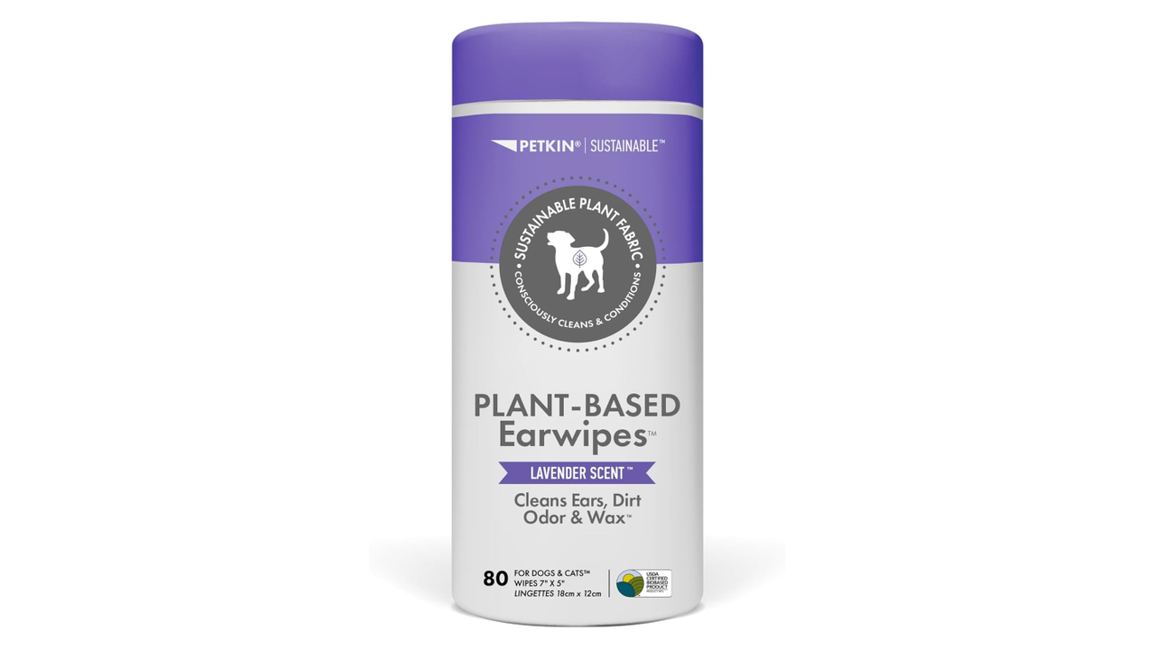 Petkin Plant Based Ear Wipes Lavender 80 Pack