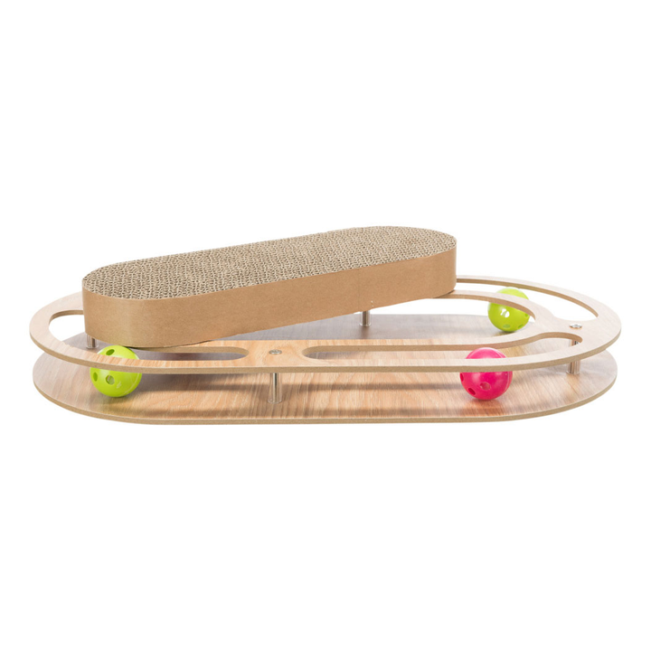 Trixie Wooden Scratcher Oval with ball track 46x25cm