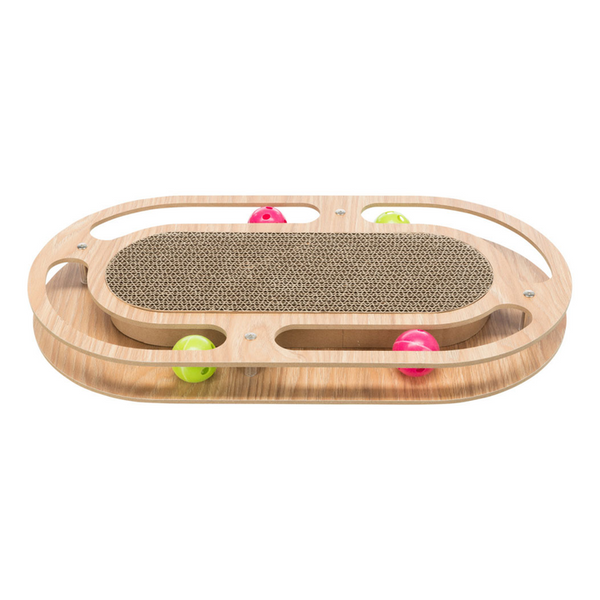 Trixie Wooden Scratcher Oval with ball track 46x25cm