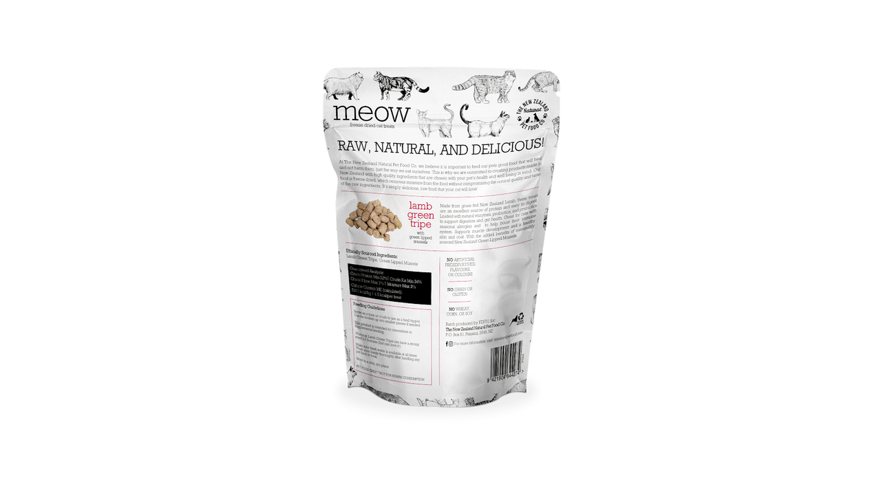 Meow Lamb Green Tripe & Mussel Treats 40g